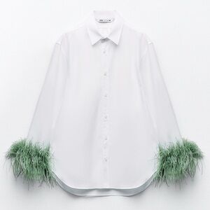 Zara Feather Poplin Shirt